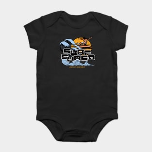 Surf Shred T-Shirt: Surfer with Retro Sunset - Wave Riding Tee Baby Bodysuit